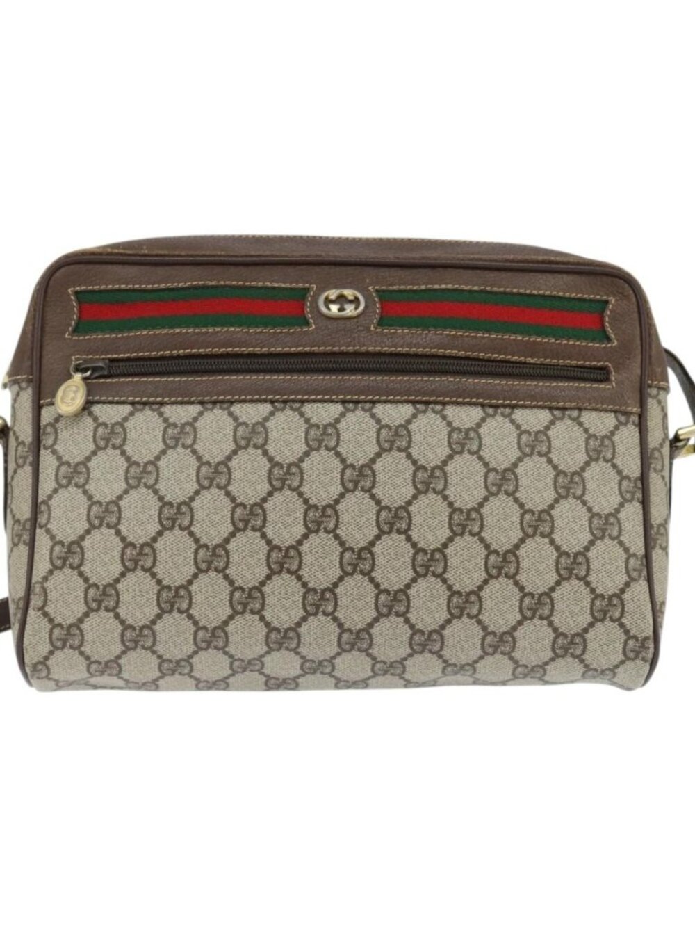 GUCCI GG Supreme Web Sherry Line Bag PVC Beige Gold 40 02 088 - Picture 2 of 16